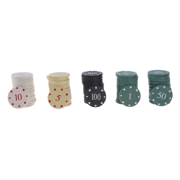 100Pcs Chips Set Roulettes Game Bingo Chip Plastic Casinos Chip Small Learning Counters Chip Easy to Use