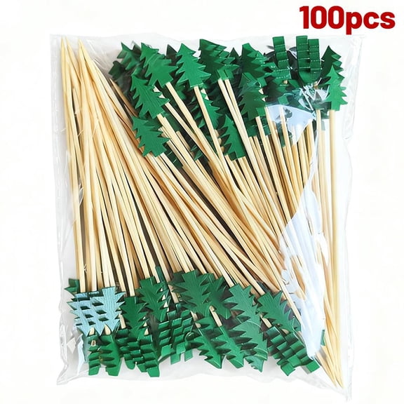 100Pcs Christmas Cocktail Pick Disposable Skewer Santa Claus Snowman Pick Buffet Fork Toothpick Decor Xmas Party food coctail food coctail cocktails cocktail cocktails christmas sticks cake sk