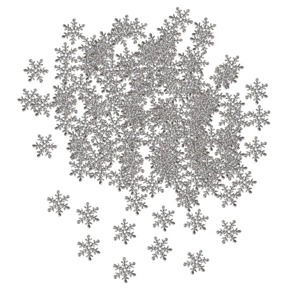 100Pcs Christmas Decorations Christmas Plastic Snowflakes Decorations Snowflake for Craft Christmas Table Decorations Supplies Mini Snowflakes Ornaments Decor for DIY Craft Home Winter Party