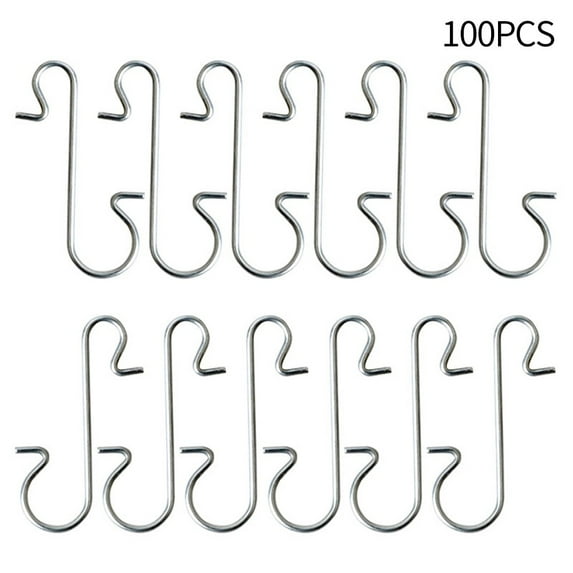 100Pcs Christmas Ornament S-Shaped Hooks Christmas Tree Ball Pendant Hanging Decoration 2024 New Year Home Decor Supplies