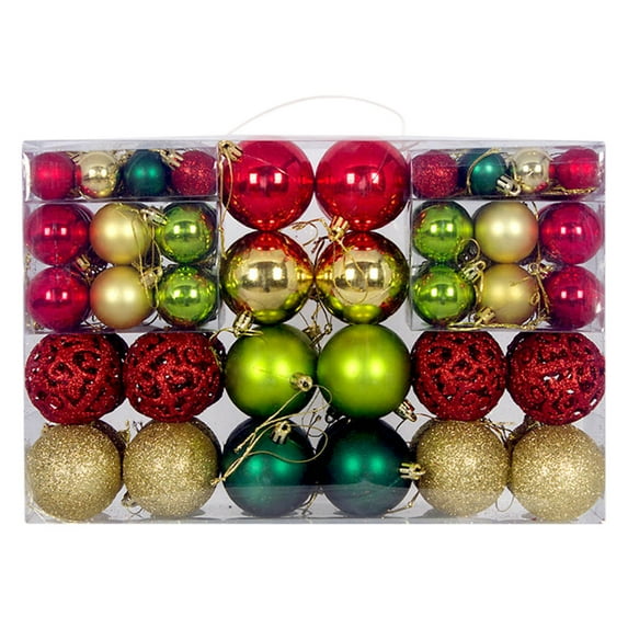 100Pcs Christmas Tree Balls Ornaments Multicolor, Christmas Tree Ornaments Balls for Xmas Christmas Tree Decorations Shatterproof Christmas Balls for Holiday Wedding Party Christmas Decor