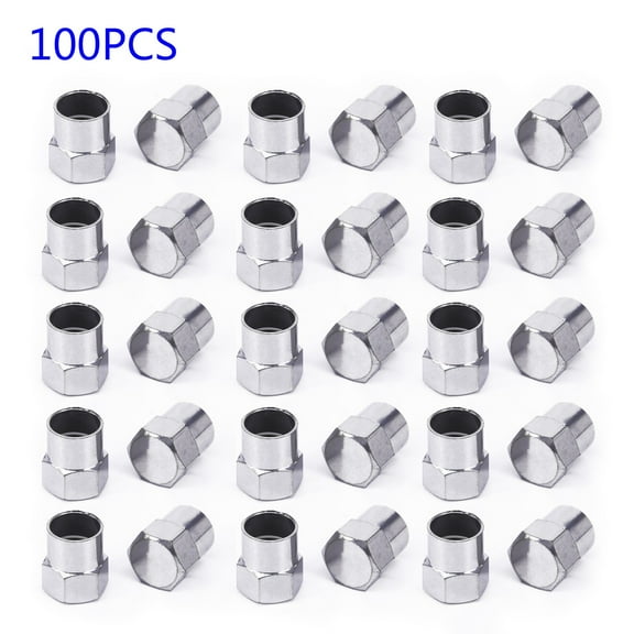 100Pcs Chrome Plated Car Truck Auto Wheels Tire Valve Stem Cap Lid Air Dust Cove