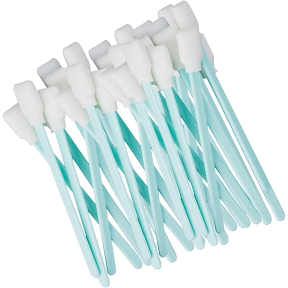 100Pcs Cleaning Swabs, 5.1 Inch Power Swabs, Foam Swab with Plastic Sticks, for Printer Heads Microscopes Optical Sensors, Light Green