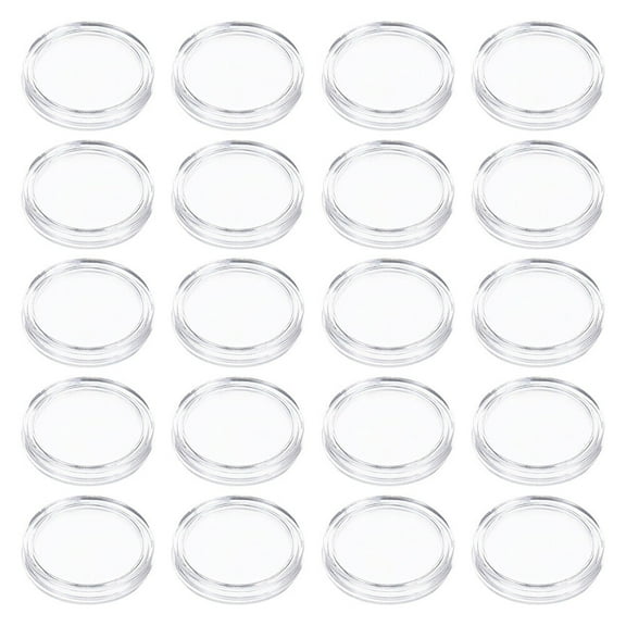 100Pcs Clear Coin Cases Coin Containers Boxes Single Coin Holders Coin Protective Case