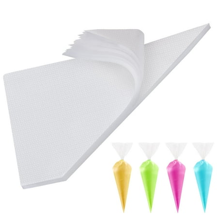 100Pcs Clear Disposable Piping Bags, Anti Burst Pastry Bags, Pastry Crimpers, Icing Piping Bags for Frosting Ideal, Pastry Bags for Cake Macarons Dessert Decorations Cookies Baking Cupcakes