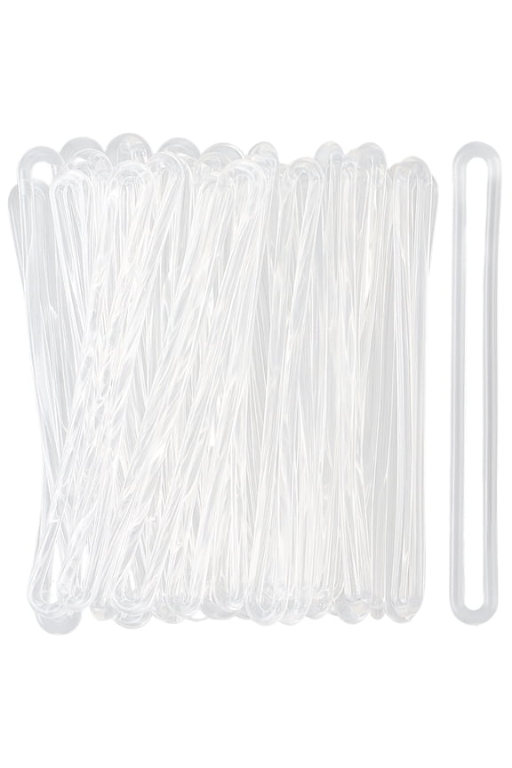 100Pcs Clear Luggage Strap Plastic Luggage Straps PVC Transparent ID Name Tag Badge Holder Fastener Travel Suitcase Worm Loops