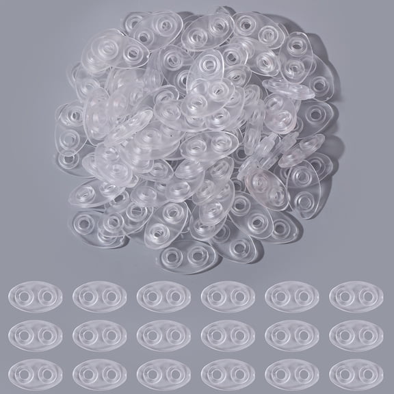 100Pcs Clear Plastic Double Hole Elastic Cord Adjuster Cord Locks End Spring Toggle Stopper for Drawstrings Bags Shoelace Backpack Clothing