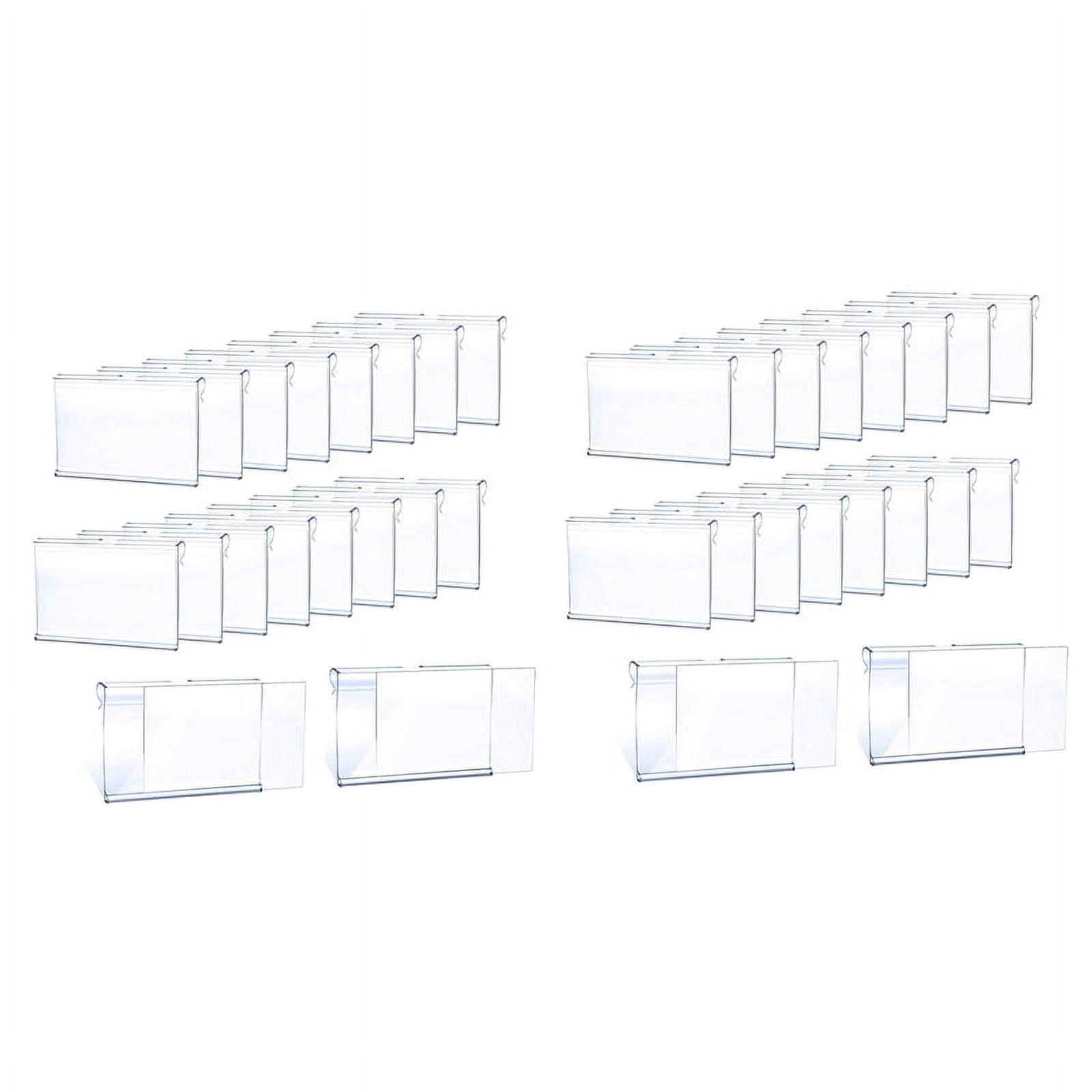 100Pcs Clear Plastic Label Holder Tag, Shelf Label Clip Removable Label