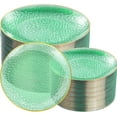 thumbnail image 1 of 100Pcs Clear Plastic Plates, Hammered Plates Disposable Heavy Duty, Clear Disposable Plates With Gold Rim, Fancy Plastic plates Include 50 Dinner/Dessert plates for Wedding, 1 of 6