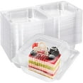 thumbnail image 1 of 100Pcs Clear Plastic Take Out Containers,Clear Plastic Hinged Food Containers,Disposable Clamshell Dessert Container with Lid for Salads,Dessert,Cakes,5x4.7x2.8 inch, 1 of 7