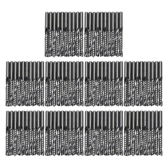100Pcs Cnc Router Bits 3.175 X 22Mm Single Flute Spiral Carbide Cnc Router Bits Milling Cutter