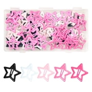 100Pcs Pink-Colored Series Star Snap Hair Clips, Non-Slip Hair Barrettes for Women & Girls, Multi-Color Small Clips for Party, Holiday, Daily Hairstyles