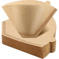 thumbnail image 1 of 100Pcs Coffee Filters, Unbleached Natural Coffee Filters 2-4 Cup, Disposable Coffee Filters, 4 Cone Paper Compatible with Ninja Coffee Maker, Pour Over and Drip Coffee Maker Brown, 1 of 9