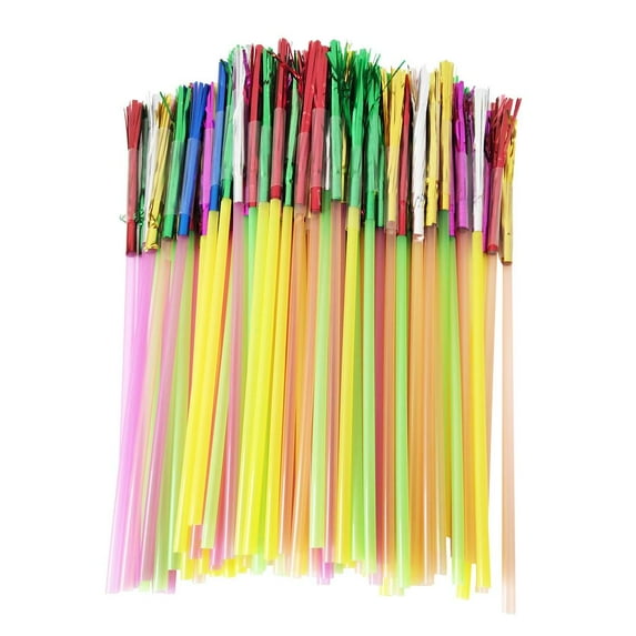 100Pcs Colorfu Straws Drinking Straw FruitBeverage Straws Table Decor for Bar Christmas New Year Party Supplies Random Color