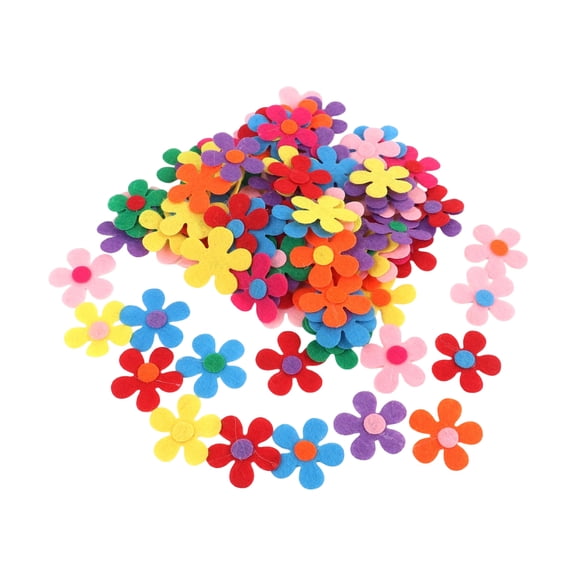 100Pcs Colorful Felt Flower For Sewing Craft Project 28mm Nonwoven Fabric Flower Sticker for Clothes Decoartion Wrapping