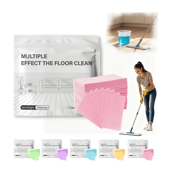 100Pcs Concentrated Floor Cleaning Sheets Floor Cleaning Wipes Disposable Cleaning Sheets Fast Dissolving Stain Remover for Hardwood, Tile, Laminate, Floors Cleaners Tablets