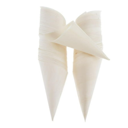 100Pcs Cone Shaped Disposable Ice Cream Cups for Party Food Snacks 9x13cm
