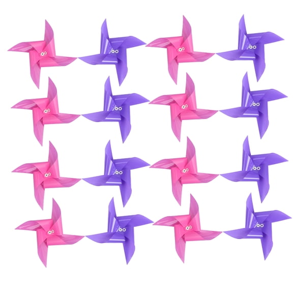 100Pcs Creative Plastic Windmill String Cloth Windmill Rope Whirligig Wheels Garden Camping Party Decoration with A 30m Steel Rope (Mixed Color)