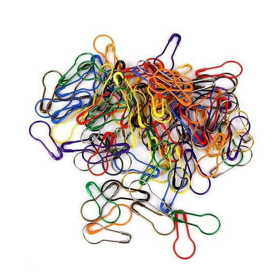 100Pcs Crochet Locking Stitch Markers Metal Collar Clip Multicolored | |(