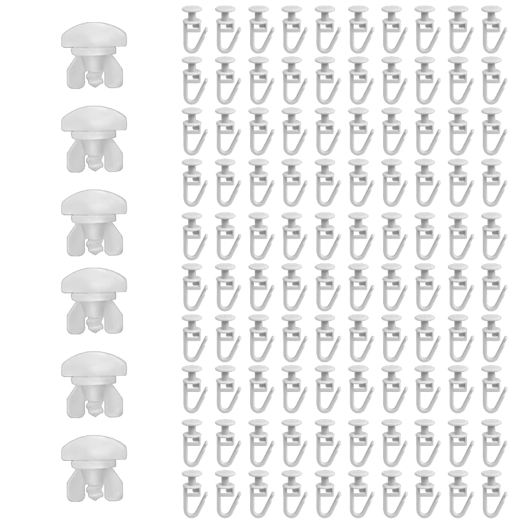 100Pcs Curtain Track Slides Gliders and 6Pcs Stoppers for Shower Window