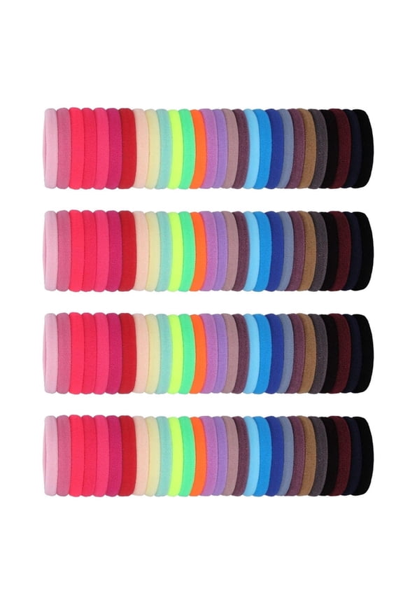 100Pcs Cute Rubber Hair Bands,No Crease Ponytail Holders,High Elastic Hair Ties,Tiny Soft Hair Elastics,Baby Hair Tie Scrunchies,Colored Hair Accessories