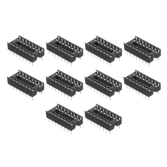 100Pcs DIP IC Chip Socket Adapter, 2.54mm Pitch 16 Pin Soldering Flat Circuit Chip