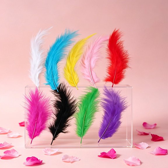 100Pcs DIY Craft Supplies Feathers, 3.14-4.72 Inch Colorful Natural Feathers, Fall DIY Projects for Dream Catchers, Thanksgiving, Christmas, Home & Costume Decor