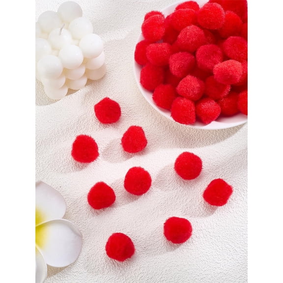 100Pcs DIY Craft Yarn Balls Red 25mm