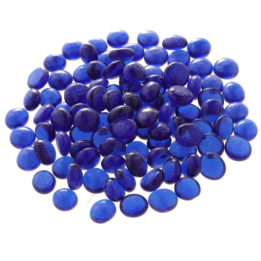 Galashield Black Flat Glass Marbles for Vases Glass Gems Beads Pebbles Vase  Filler 5 lbs, Approx. 450 Pcs 