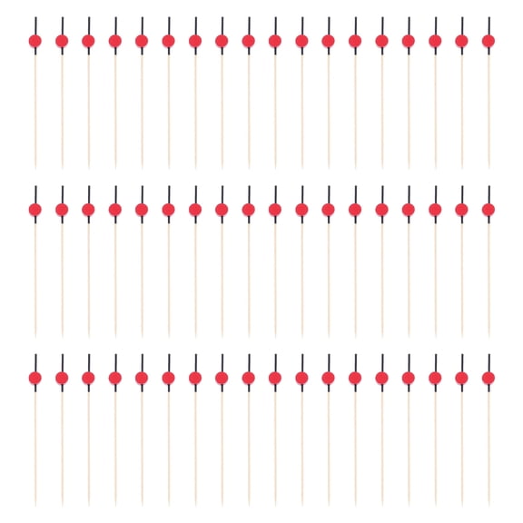100Pcs Decorative Fruit Topper Festival Cocktail Toppers Bamboo Sticks Decor Red