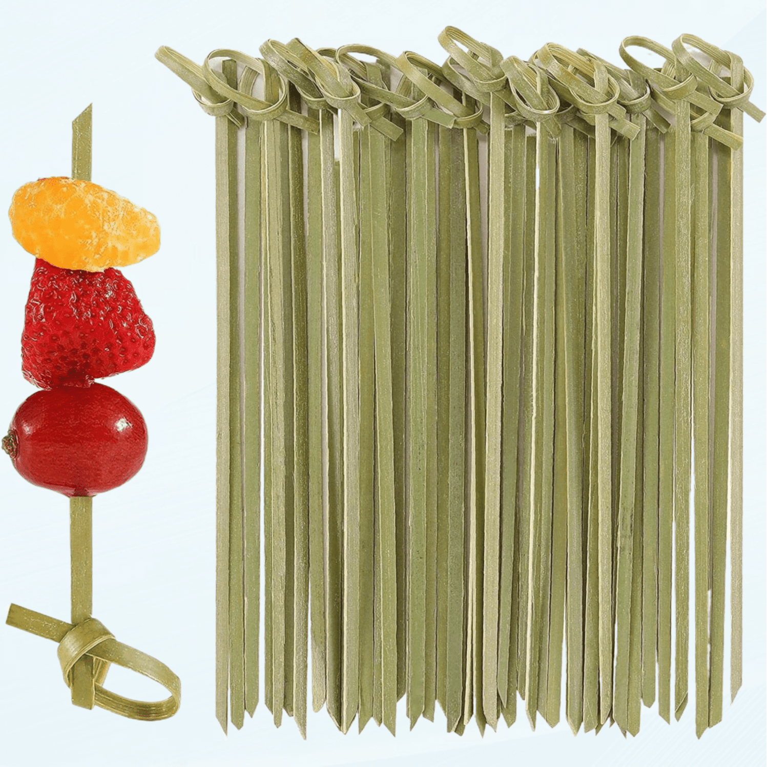 100Pcs Disposable Bamboo Tie Bamboo Knot Picks 4.72 Inch Appetizer, Skewer Drinks Toothpicks Sandwich, Cocktail