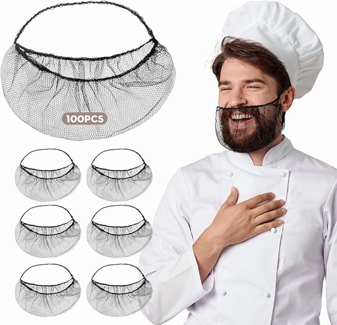 100Pcs Disposable Beard Nets for Food Service, Breathable Nylon ...