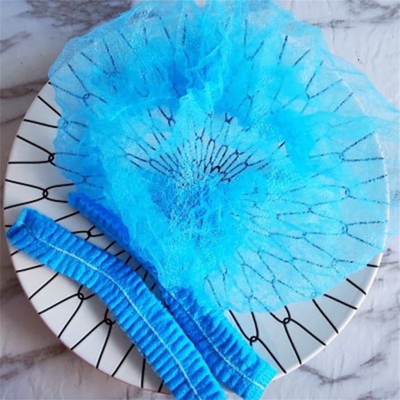 100Pcs Disposable Bouffant Caps Non-Woven Caps Breathable Elastic Hair Covers Soft Hair Net For Salon Kitchen Medical Food Service as shown