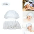 thumbnail image 1 of 100Pcs Disposable Caps Chef Hat for Restaurant Kitchen Hotel and Home Cater Ing Service Non-Woven Elastic Hair Cover In White, 1 of 9