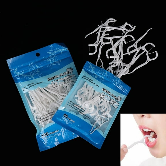 100Pcs Disposable Dental Flosser Interdental Brush Toothpicks Teeth Cleaning