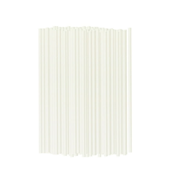 100Pcs Disposable Environmentally Straws, Disposable Red and White Straws Biodegradable Red Paper Striped Straws for Cocktail, Milkshake, Coffee, Lemonade White