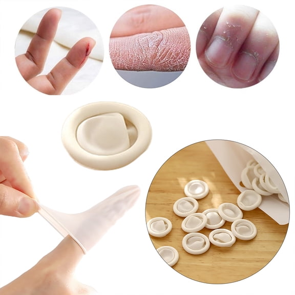 100Pcs Disposable Latex Finger Cots Rubber Fingertip Protectors Non- Finger Covers For Electronics Repair Gardening Work(White-6Cm)