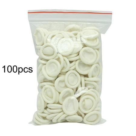 100Pcs Disposable Latex Finger Cots Rubber Fingertips Protective Glove Industrial Grade Powder-Free Non-Chlorinated