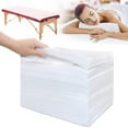 thumbnail image 1 of 100Pcs Disposable Massage Table Sheets 31.5" x 71" Non-Woven Fabric Bed Covers for Ultimate Hygiene and Comfort in Massage, Tattoo, and Spa Treatments, Breathable and Durable Sheets(White), 1 of 10