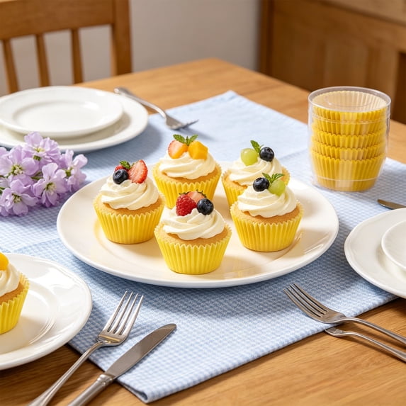100Pcs Disposable Oilproof Cupcake Liners, Food Grade Non Stick Muffin Paper Cups Baking Wrappers for Home Kitchen Pastry Baking Supplies