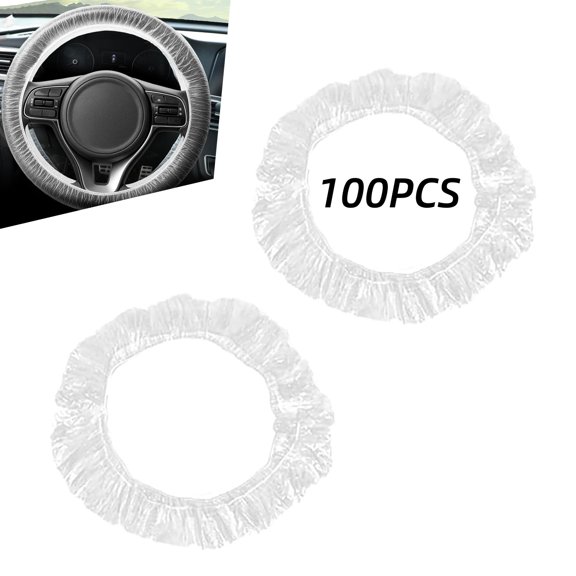 100Pcs Disposable Steering Wheel Covers, Clear Elastic Steering Wheel Protector for Avoiding Scuffs & Scratches, Universal Car Steering Wheel Cover Car Accessories