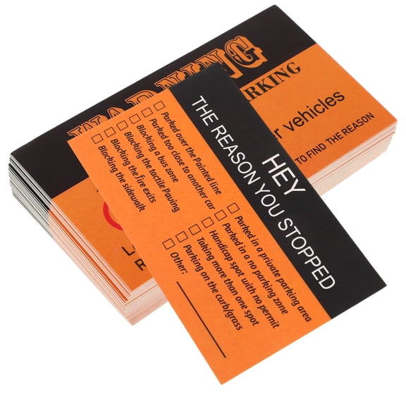 100Pcs Do Not Park Here Card Paper Warning Label with Unique Design for Parking Violations
