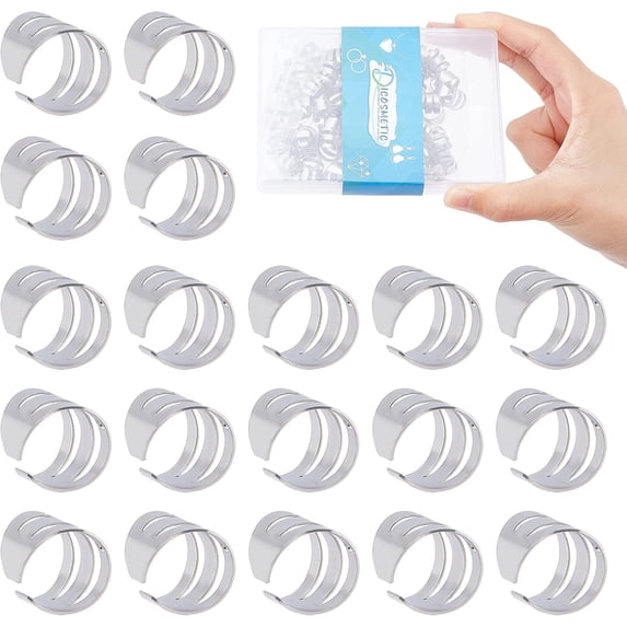 100Pcs Ear Cuff Clip on Earrings No Piercing Ear Cuff with 0.8mm Loops Stainless Steel Ear Cuff C-Shape Helix Cartilage Cuff Earring Findings for DIY Earrings Making diy