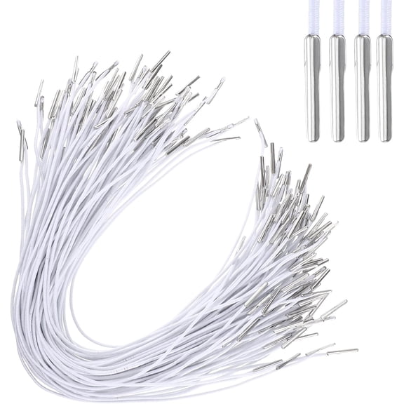 100Pcs Elastic Cords with Metal Ends, 30cm/11.8inch Soft Stretch Band Mask Lanyard Loop Craft Round Rope Thread String Extender Strap for Mask Making Party DIY Hat Elastic Menus Badges Signs