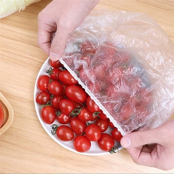 Trianu 100Pcs Elastic Food Storage Cover,Plate Wrap Bowl Cover,Fresh Keeping Bags,Stretchable Plastic Wrap,Dish Cover,Universal Kitchen Plastic Wrap