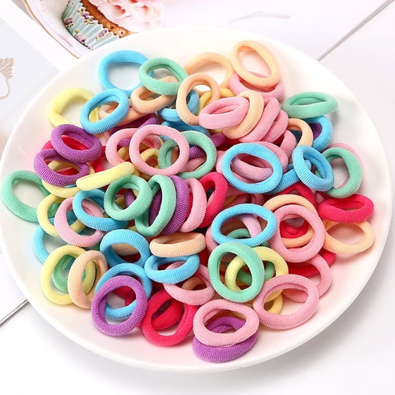 GLORYYANG Kids Elastic Hair Ties, Multicolor, 100 ct