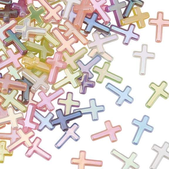 100Pcs Electroplated Fluorescent Acrylic Beads Beads Mixed Color 24.5x17.5x5mm Hole: 2mm