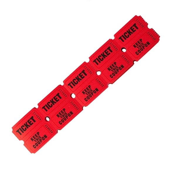 100Pcs Event Admission Tickets Double Roll Coated Paper Raffle Tickets Consecutively Numbered For Fundraiser Event Entry