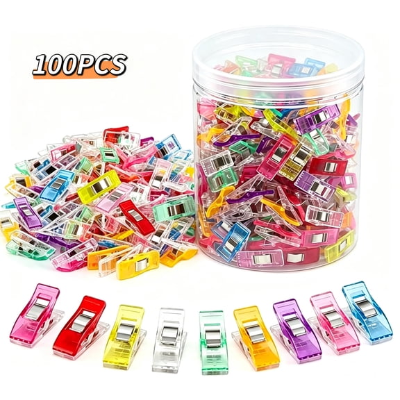 100Pcs Sewing Clips, Plastic Quilting Clips for Craft Fabric Holding