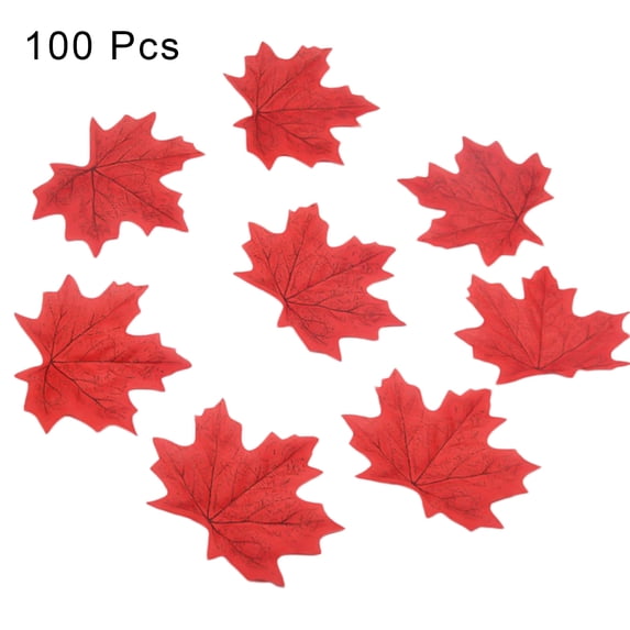 100Pcs Fall Fake Silk Leaves Wedding Favor Autumn Maple Leaf Wedding Decoration